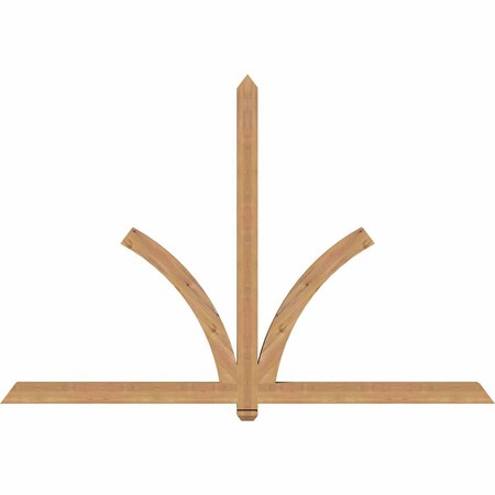 Ekena Millwork Redmond Smooth Timber Gable Bracket, Western Red Cedar, 84"W x 56"H x 3 1/2"D x 3 1/2"F, 16/12 Pitch GBW084X56X0404RED00SWR